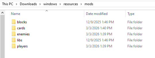 Mod folder