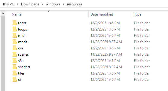Resources folder