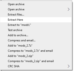 7-Zip all options